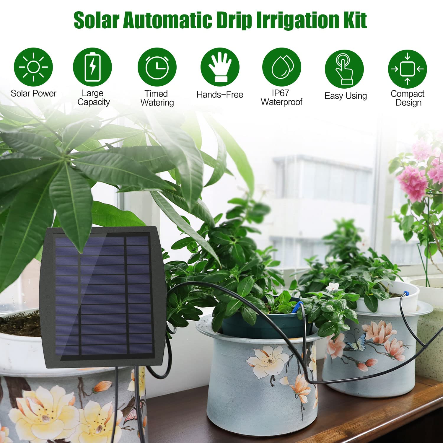 JIYANG Solar Drip Irrigation Kit for 20-30 Pots - Image 2