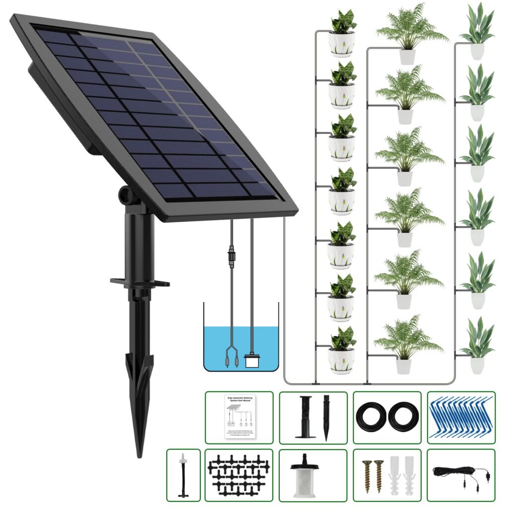 JIYANG Solar Drip Irrigation Kit for 20-30 Pots