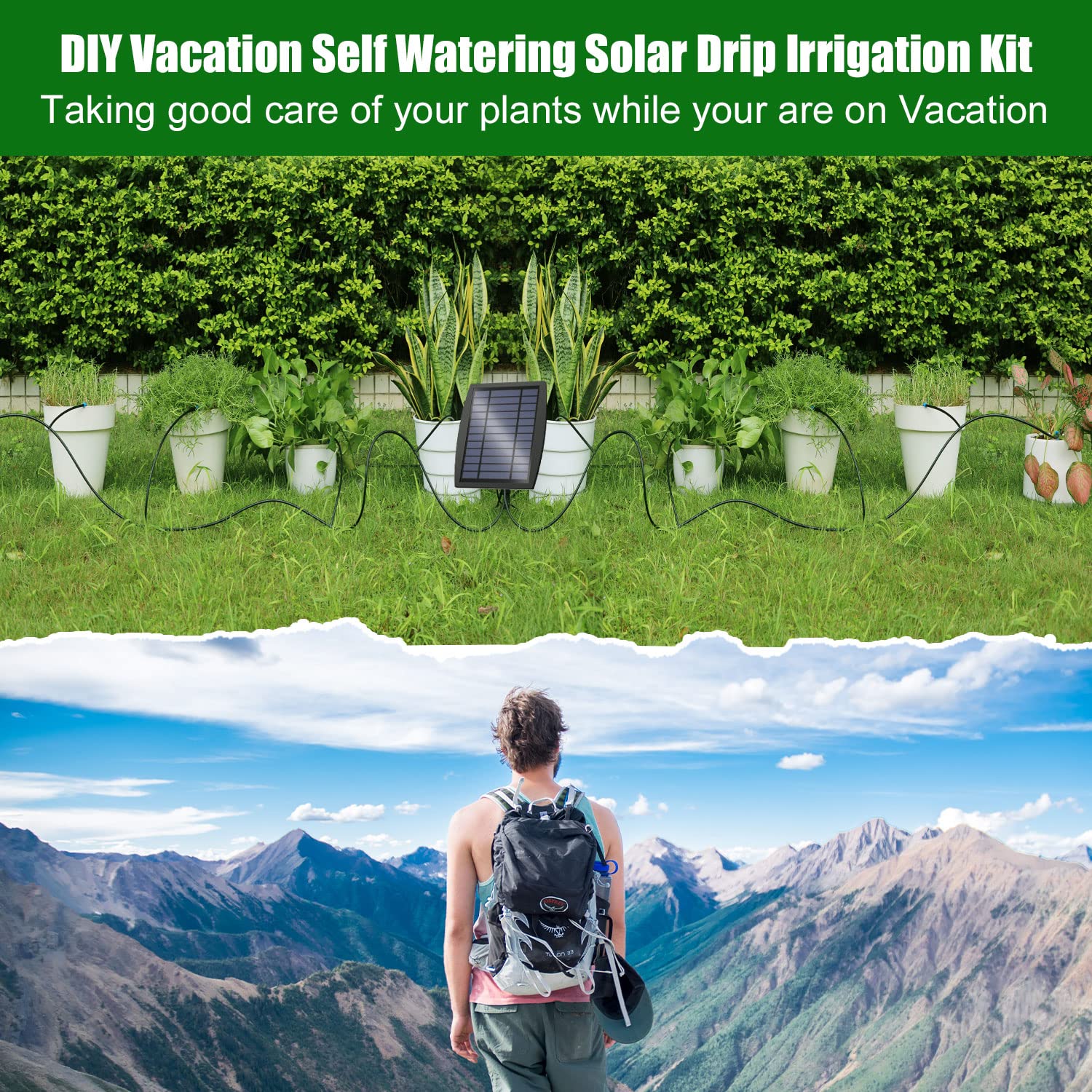 JIYANG Solar Drip Irrigation Kit for 20-30 Pots - Image 8