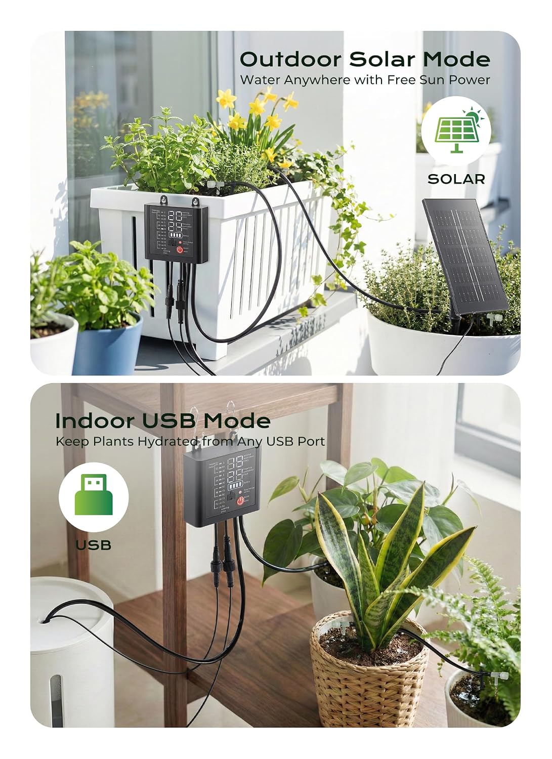 Brightown Solar Drip Irrigation Kit for 15 Pots - Image 2